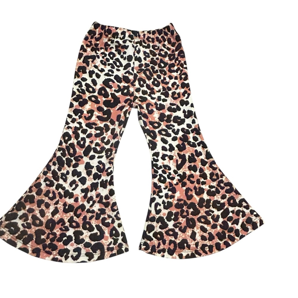 PatPat Girls Leopard Print‎ Bell Bottoms Pants 3Y Cute Trendy Outfit